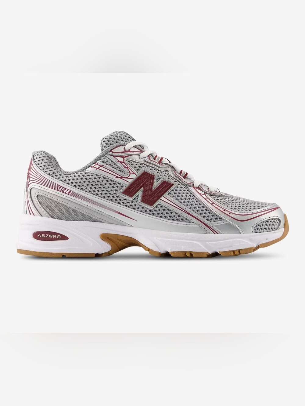 New Balance 740 Sneakers Monarch Wine Silver Unisex Running Shoes NWT W9.5 M8